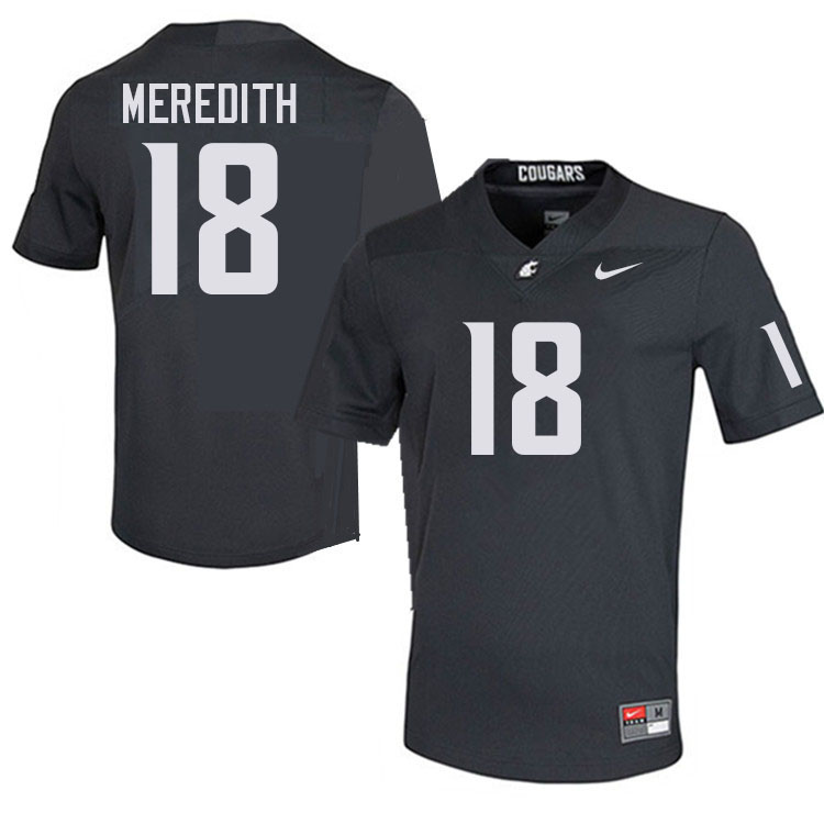 Men #18 Josh Meredith Washington State Cougars College Football Jerseys Stitched-Charcoal